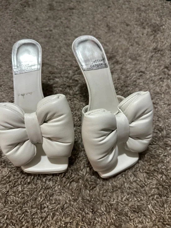 Jeffrey Campbell Ivory Bow Mule Slides - Picture 1 of 2